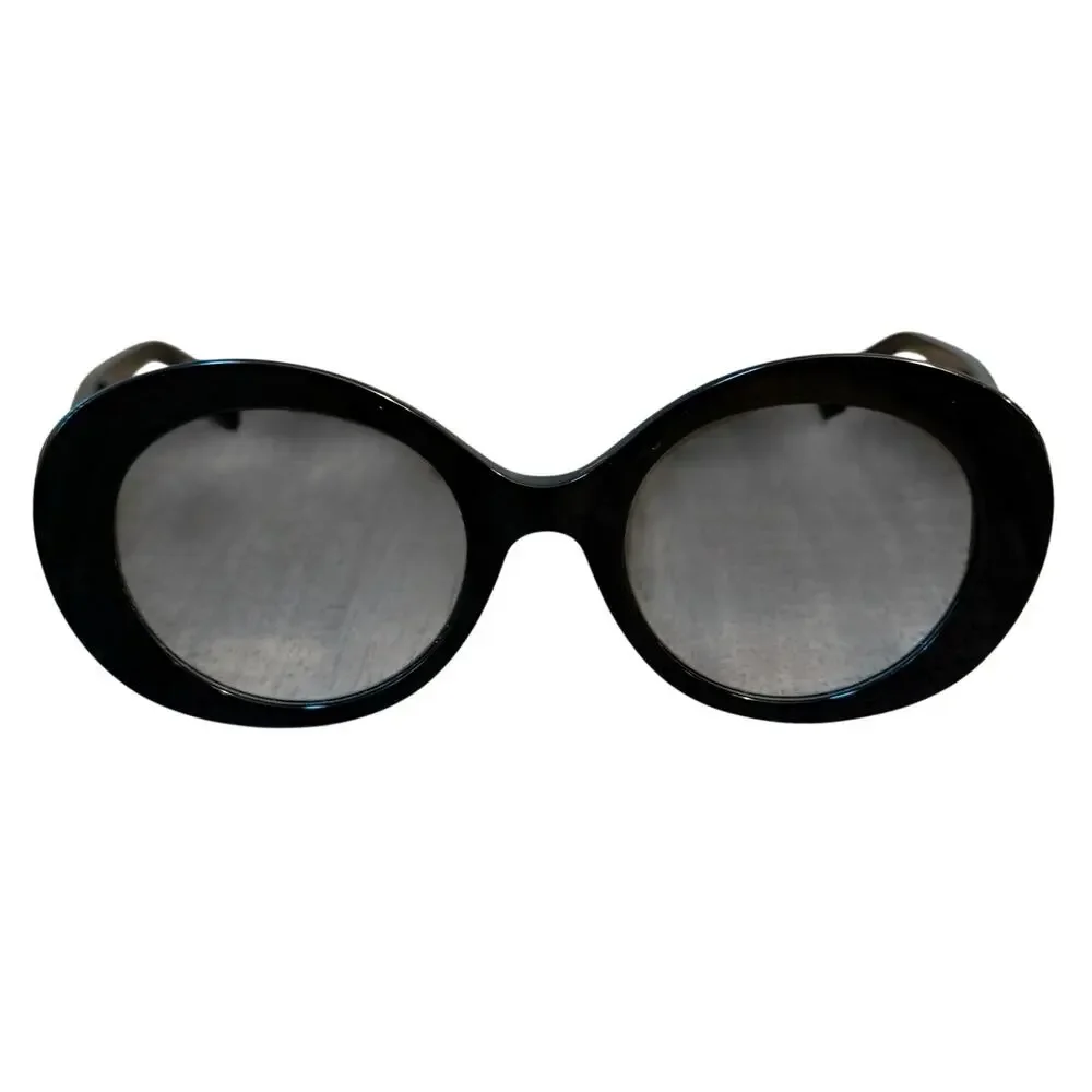 FENDI Peekaboo Sunglasses Oval 0293/S Black Gold Hinge Detail Italy Made Women's
